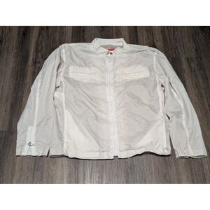 Emanuel Ungaro White Lightweight Full Zip Jacket Moto Style Mens Size M‎